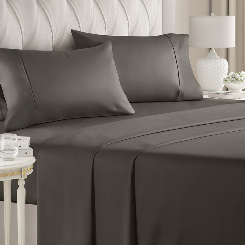 King Size Brown Microfiber Deep Pocket Sheet Set