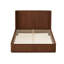 Base de lit plateforme moderne en bois cannelé Demi de 44 po de hauteur avec tête de lit ondulée Demi, support de lattes, aucun sommier requis, assemblage facile-127356335