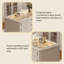 Vitrine à bijoux 39,37 po beige avec compartiments de rangement de style tiroir-1242140381