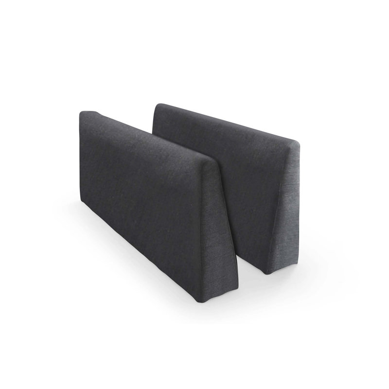 Bois et canapé en tissu, Lin gris