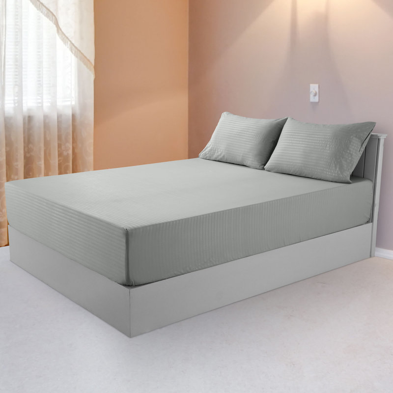 Lux Decor Collection Brushed Microfiber Sheet Set with Fitted Flat Sheets & Pillowcase, Gray