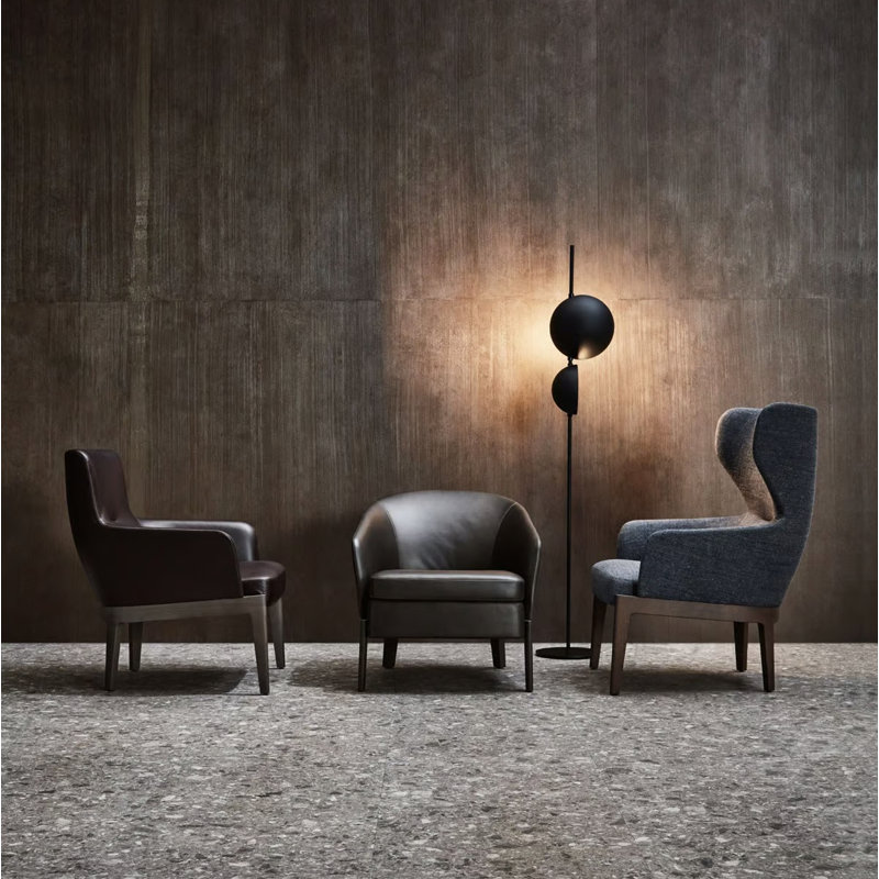 Superluna LED Floor Lamp, Matt Black, Anodic Brass