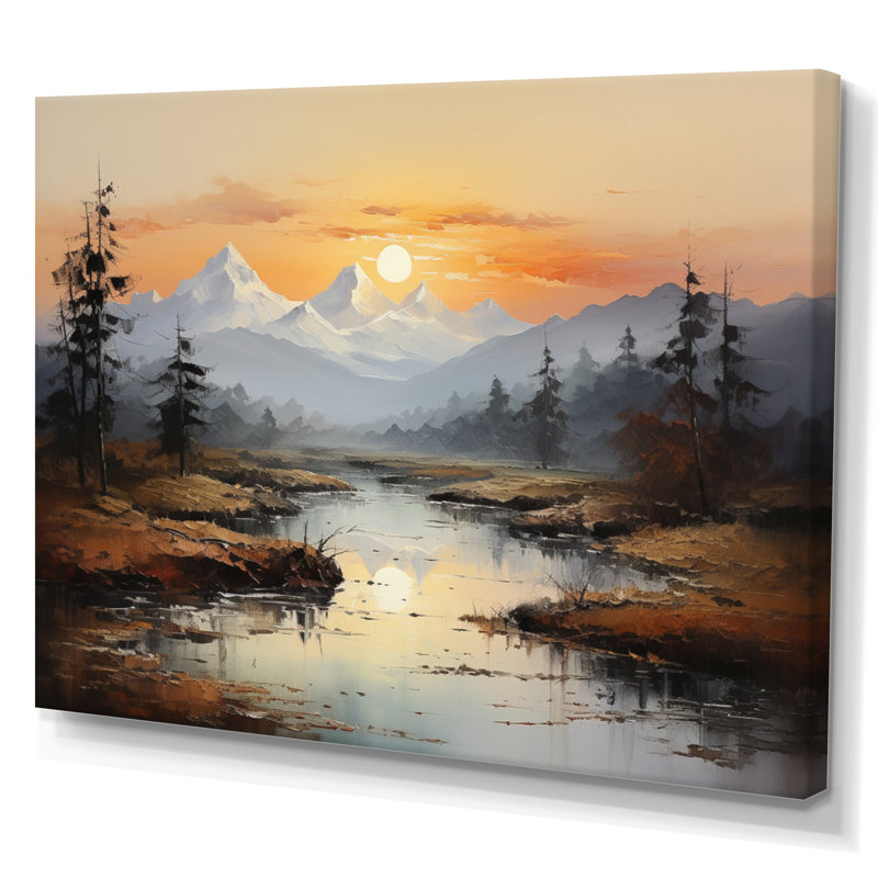 Sunset River Retreat - Landscapes Canvas Prints, Toile tendue, H 34 po x l 44 po x P 1,5 po