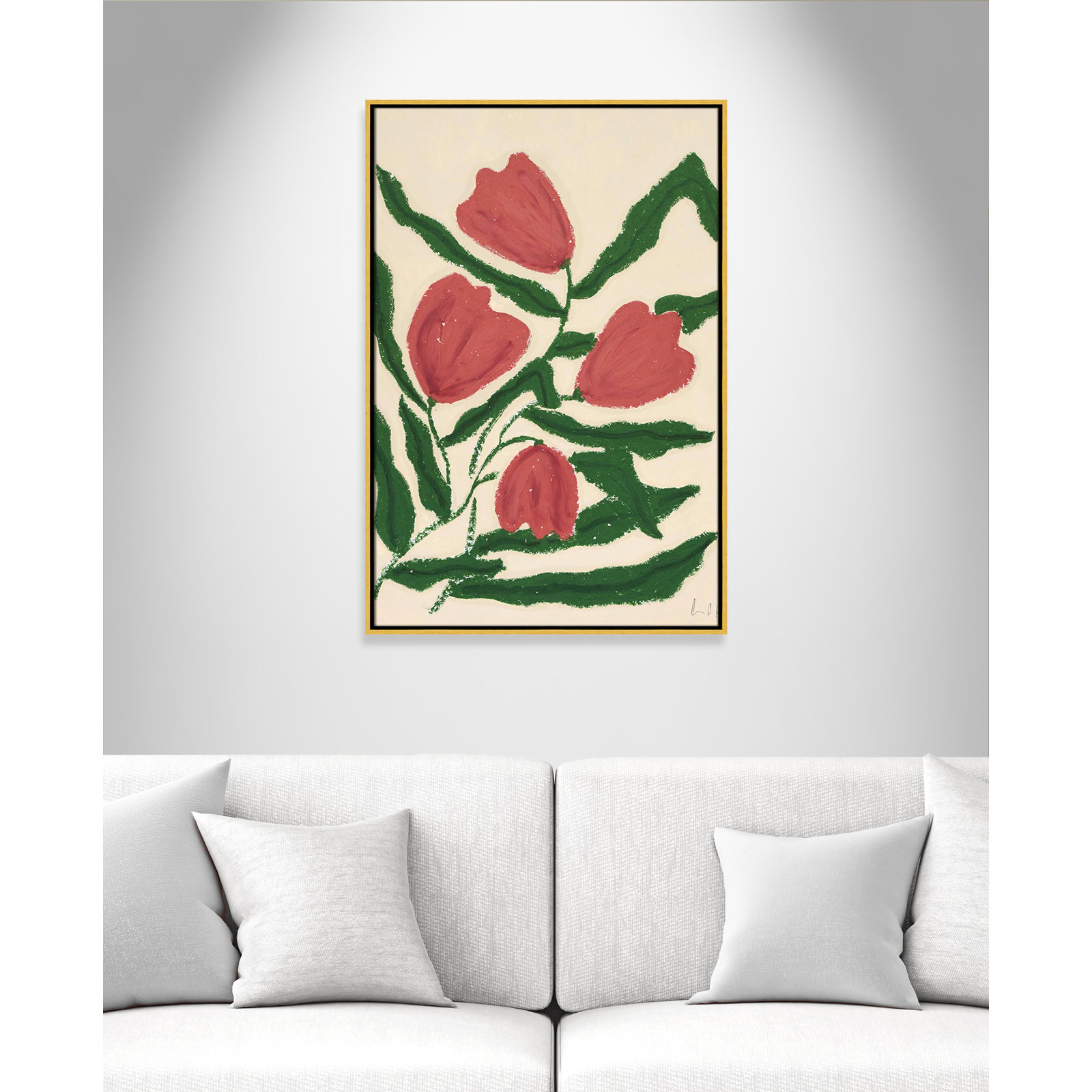 Red Tulips  Print by Camilla Bergqvist, 37.5" H x 25.5" W, Gold
