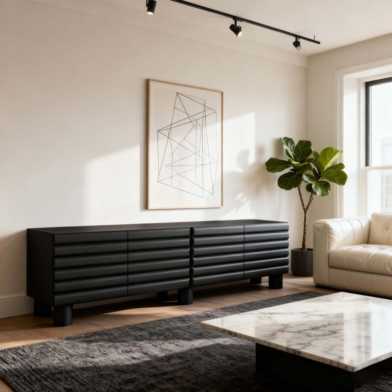 Console moderne avec rangement spacieux, Black