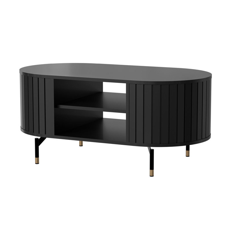 Coffee Table with Storage, Black