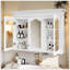 Armoire à pharmacie 40 "avec miroir, armoire de rangement pour salle de bain avec porte miroir et tablettes, armoire de salle de bain murale avec portes en verre
