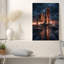 Art sur toile orange, fusée au coucher du soleil-373039800