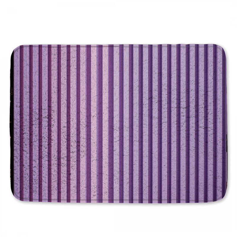 Tapis de bain mauve à rayures verticales, L 24 po x L 17 po