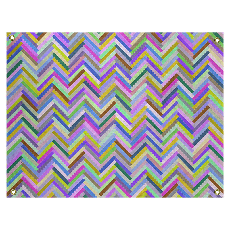 Tapisserie murale chevrons, H 26 po x l 36 po, Mauve