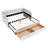 Daybed With Trundle And Storage Functionality, Elegant For Bedroom, Linen Beige Bed Extra Storage, Bedroom Living Room,