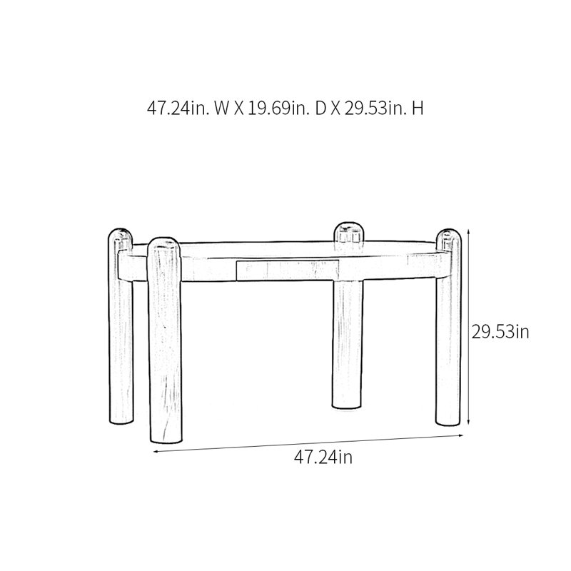 Console Retro Minimalist Art, H 29,53 po x l 47,24 po x P 19,69 po