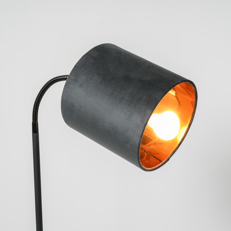 Giovoni 173cm Black Arched Floor Lamp, Grey