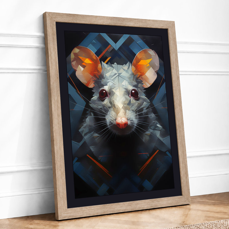 Geometric Rat Modern - Print, A4 - 29.7 x 21.0 cm, Oak