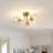 3-light Modern Sputnik Seeded Glass Globes Semi Flush Mount-1702270519