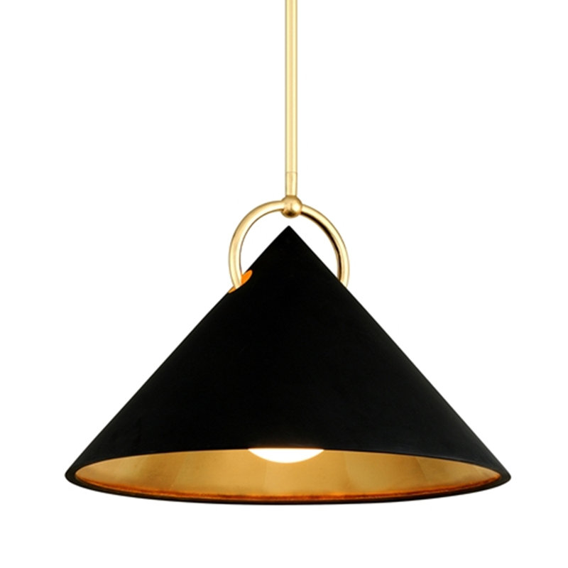 Charm 1 - Light Single Cone Pendant, 16.5" H x 23" W x 23" D, Gold Leaf
