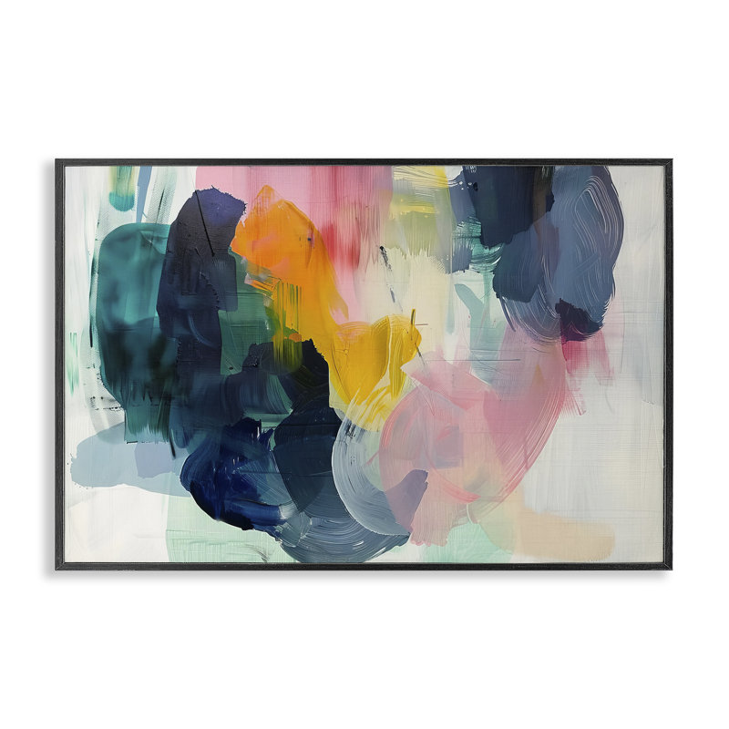 «Bold Paint Strokes», estampe numérique par Irena Orlov, Giclée encadrée noir minuit, H 20 po x l 30 po