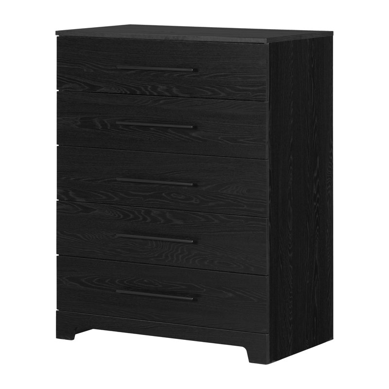 Commode 5 tiroirs Primo, Noir