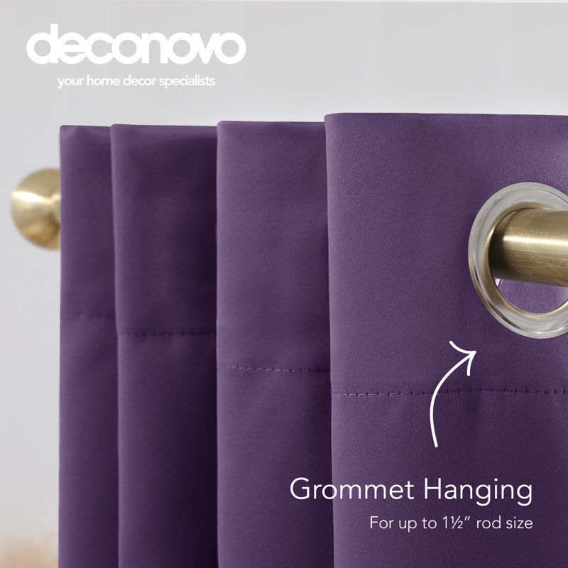 Borunda Room Darkening Curtain Single Panel, 51" W x 71" L, Purple Grape