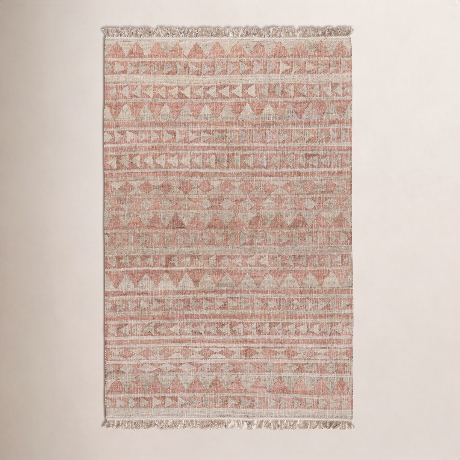 Walter Terracotta Natural Hand-Woven Geometric Rug, Rectangle 2' x 3'