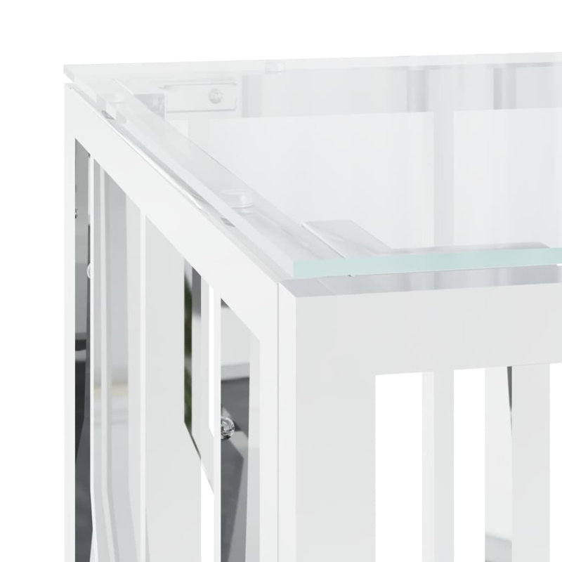 Maizley Frame Single Coffee Table, Glass, Silver
