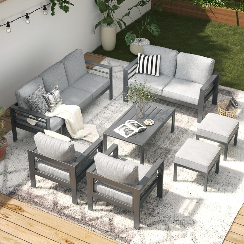 Aluminum Patio Furniture Set With Waterproof Cover