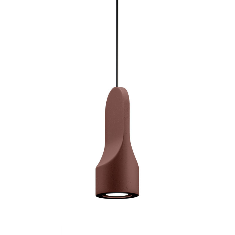 Parga Ceramic Pendant, Yes, Burgundy, 10.8" H x 4.3" W x 4.3" D