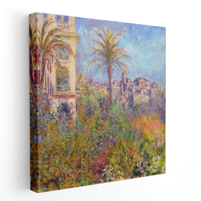 Maisons de campagne à Bordviera, 1884 - reproduction d'art sur toile, H 12 po x l 12 po