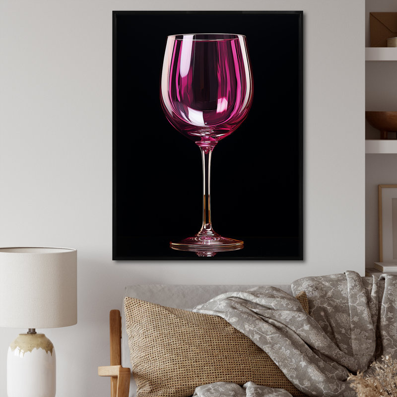 Silhouette de Shiraz vin crépuscule - art mural vin, Cadre flottant noir, H 20 po x l 12 po x P 1 po