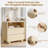1 Pc Wood Nightstand With Charging Station, 23.6" Wide Bedside Table With 2 Drawers And Open Shelf, Curved End Table For Bedroom Living Room-926614795