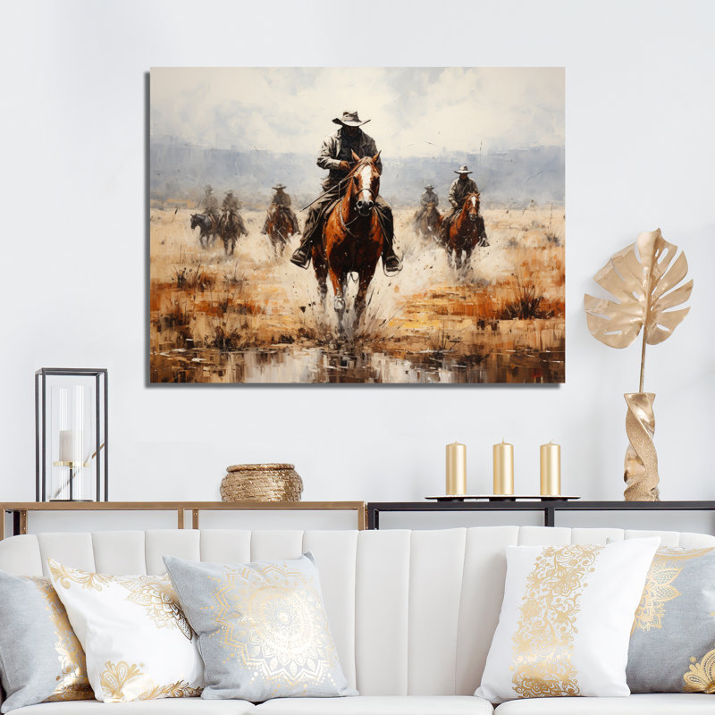 Western Dust and Grit II - Western, reproduction d'art encadrée, H 24 po x l 32 po x P 1 po, Toile tendue