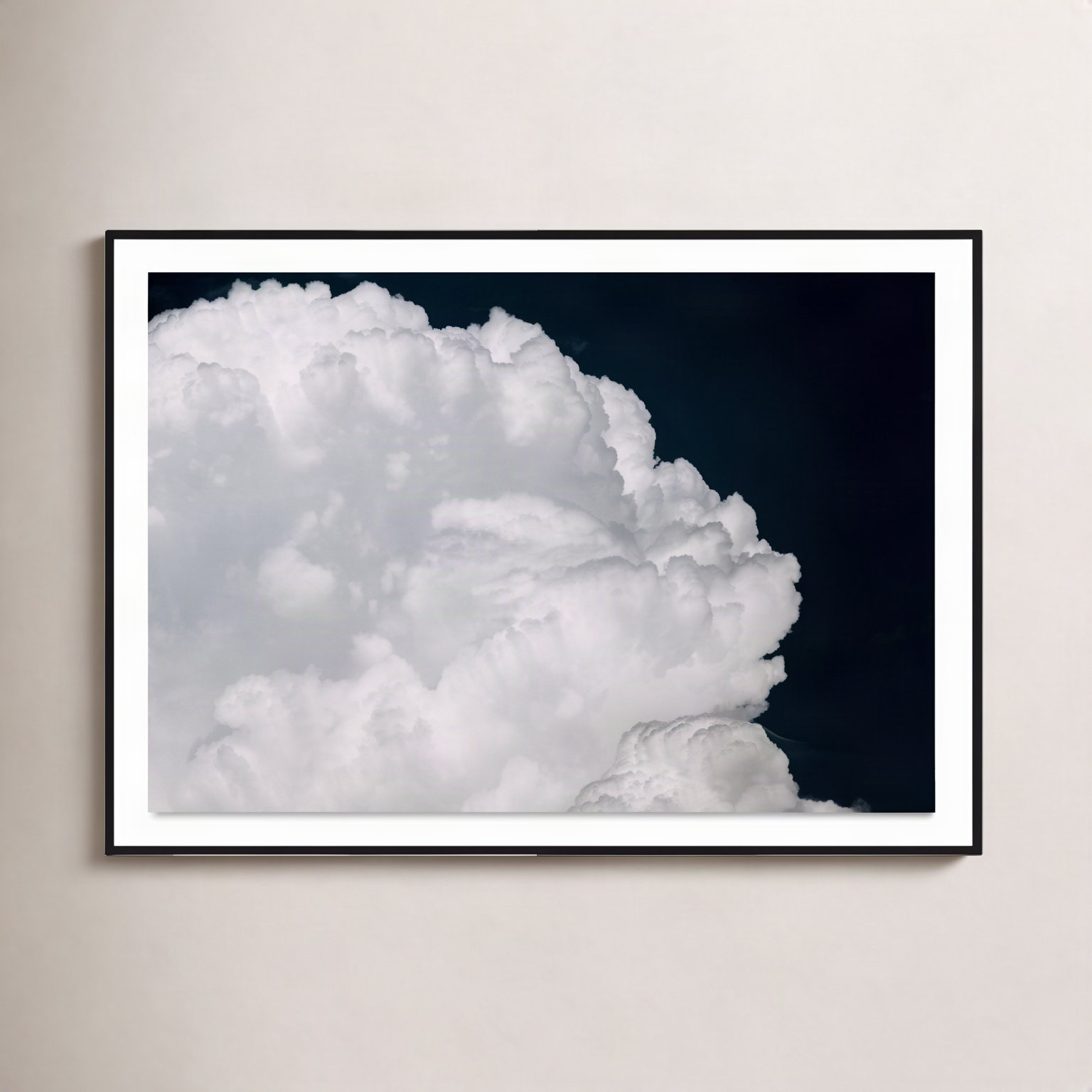 Michael Schauer "Cumulus" Print, Black, 51" H x 72" W x 2.5" D