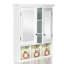 Armoire de salle de bain 2 portes avec miroir - hauteur de tablette réglable, 3 décorations de panier de décoration de Noël pour salle de bain, cuisine, tablette de salle de lavage, arbre