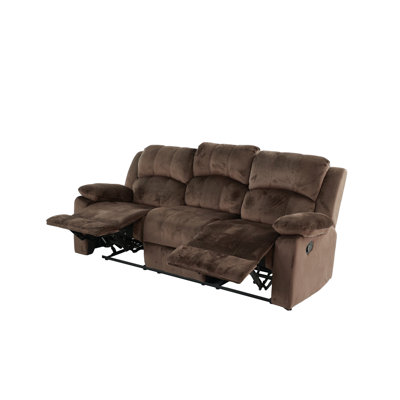 Meuble inclinable contemporain en suède avec mécanisme inclinable couleur chocolat et métal pour le salon en largeur