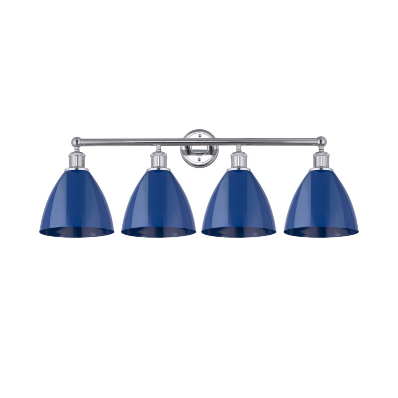 Alquin 4 - Light Dimmable Vanity Light, Blue, Polished Chrome