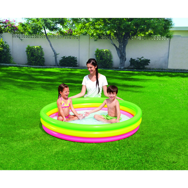Multicolor Inflatable Round Vinyl Kiddie Pool