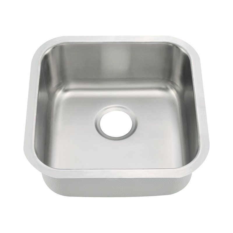 Évier de cuisine encastré à simple cuve en acier inoxydable, H 8 po x l 18 po x P 18 po