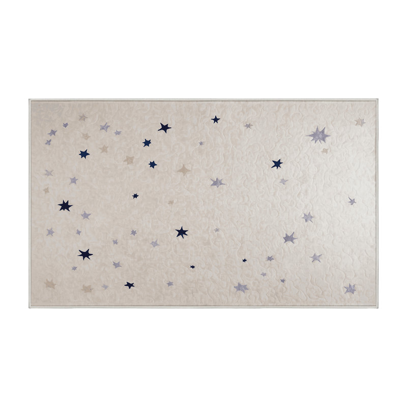 Machine Washable Beige Area Rug, Rectangle 8' x 10'