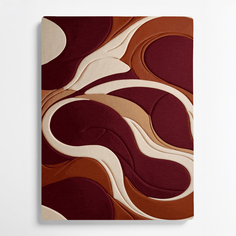 Abstract Shapes 55 Red Metal Wall Art, 20" H x 30" W