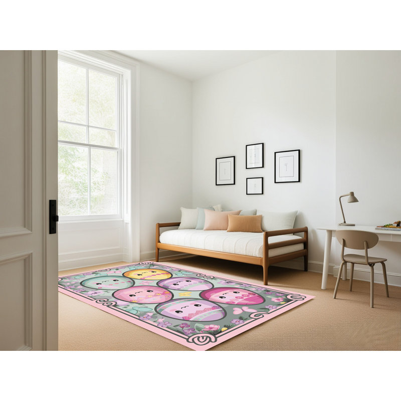 The Holiday Aisle® Easter Spring Holiday Rug, Rectangle 5' x 7'