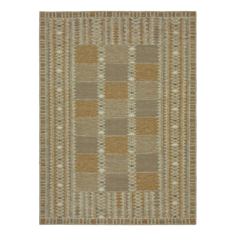 Sacndinavian Wool Geometric Area Rug, Rectangle 10' x 14'
