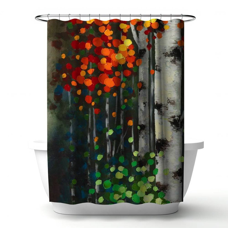 Shower Curtain LA56 – Polyester Shower Curtain, Dye Sublimation Print, 71" W × 74" L