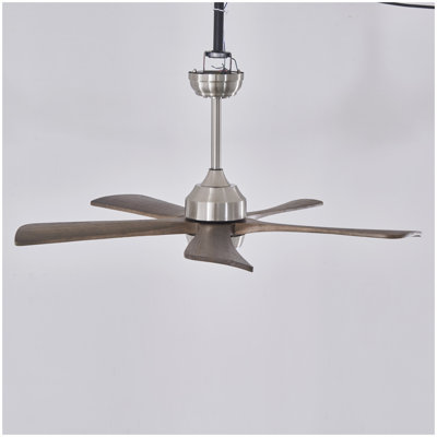 42" 5PCS Solid Wood Blades Ceiling Fan with Lights Remote Control,Quiet DC Motor 3 Blade Ceiling Fans 6 Speed Levels,Reversible Ceiling Fan,for Patio Living Room,Bedroom,Office,Indoor.(Stain nickel )