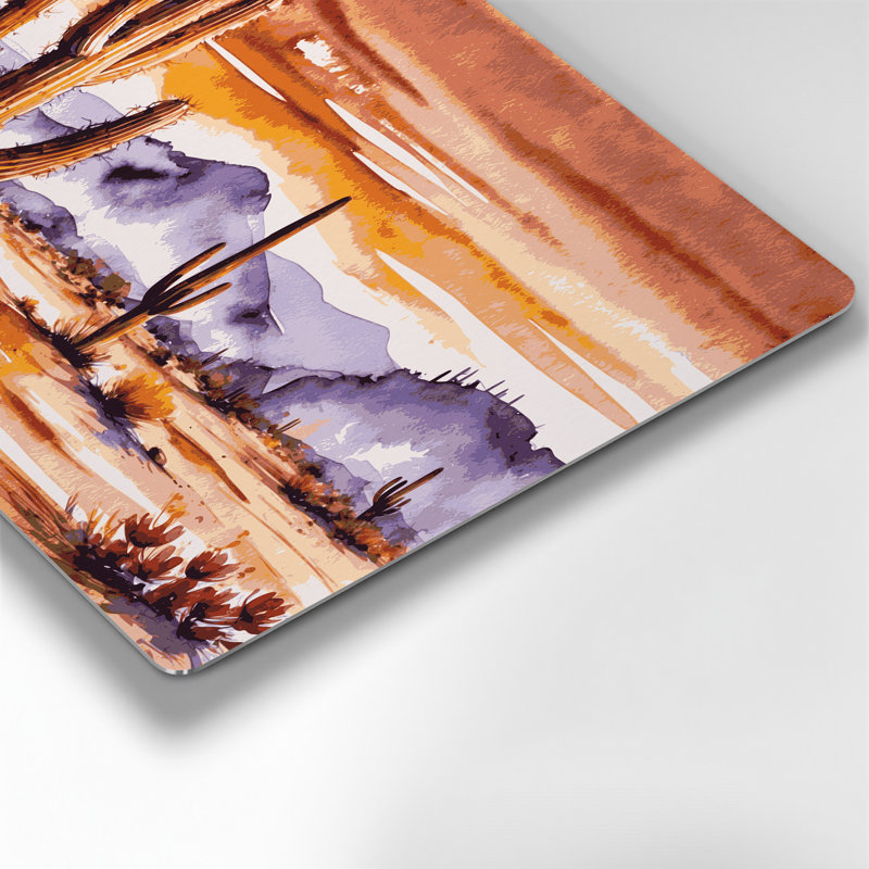 «Southwestern Plants Saguaro Cactus 186», art mural en métal rose, H 240 po x l 240 po x P 0,05 po