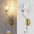 6.25''W Gold ETL Dimmable Wall Sconces with Petal Shaped Glass Shade-1870849104