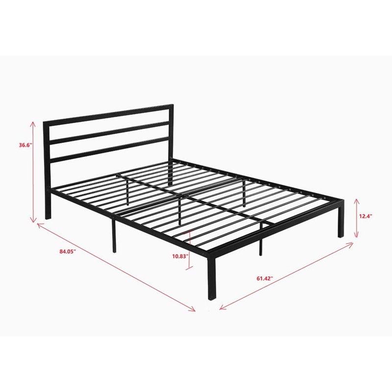 Caprial Metal Platform Bed, Black