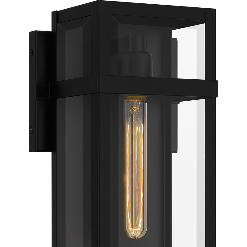 Lanterne murale d'extérieur noir mat 1 lumière Idus, H 18 po x l 7,5 po x P 5,5 po