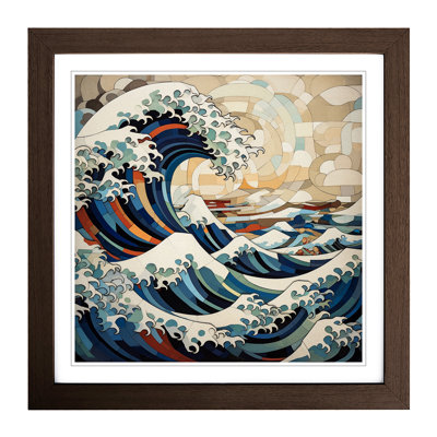 Japanese Wave Cubism - Framed Print