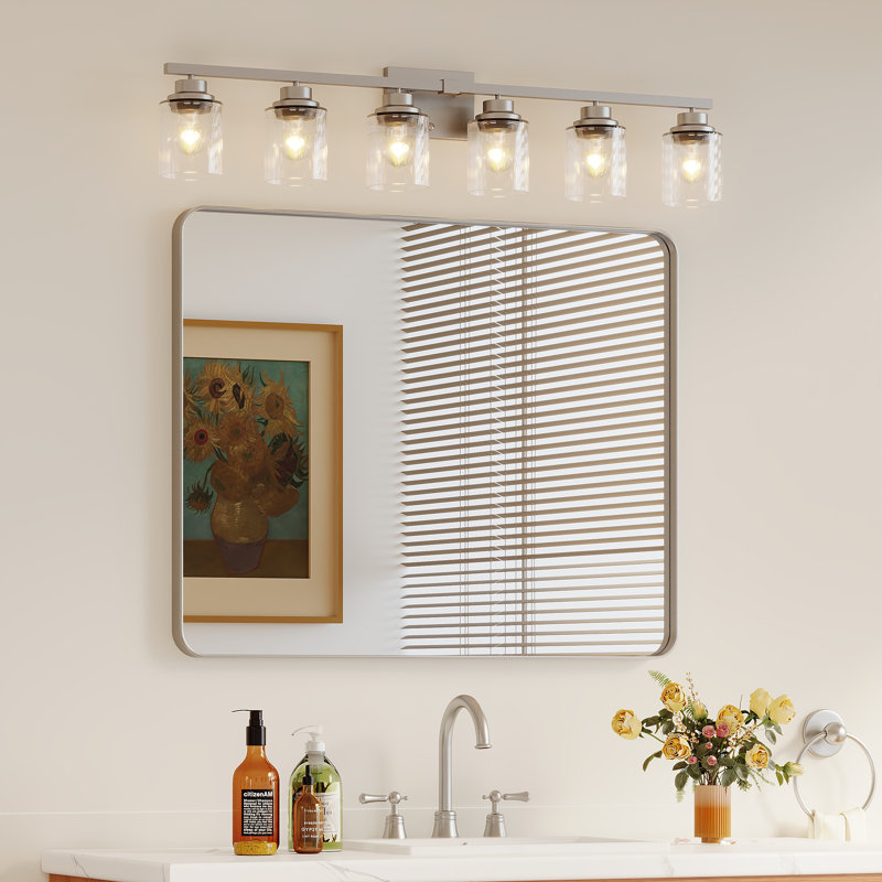 Miroir mural de salle de bain en verre trempé et aluminium, 32 po x 40 po