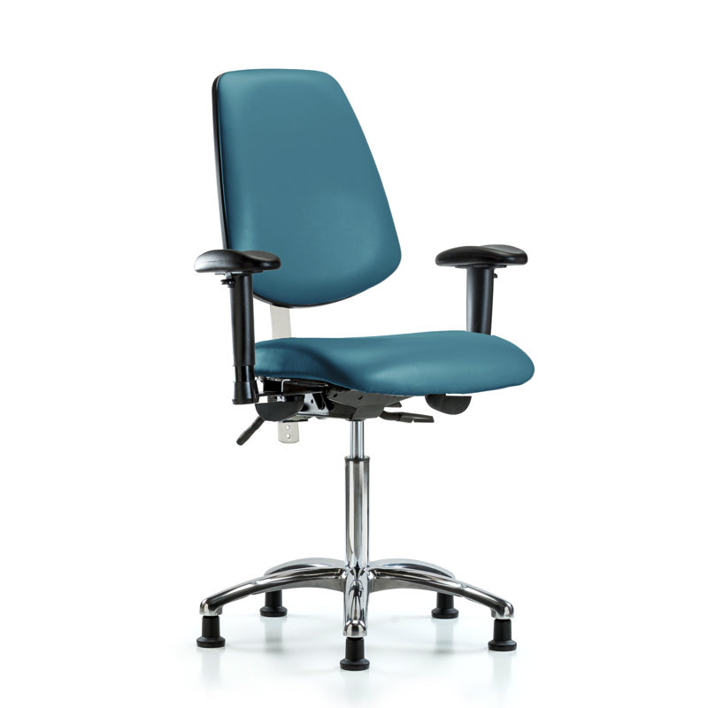 Inbox Zero Kyrelle Vinyl Task Chair, Marine Blue